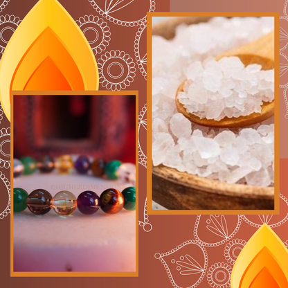 Diwali Combo-10 | Student's Best Friend Bracelet, Charged Raw Salt