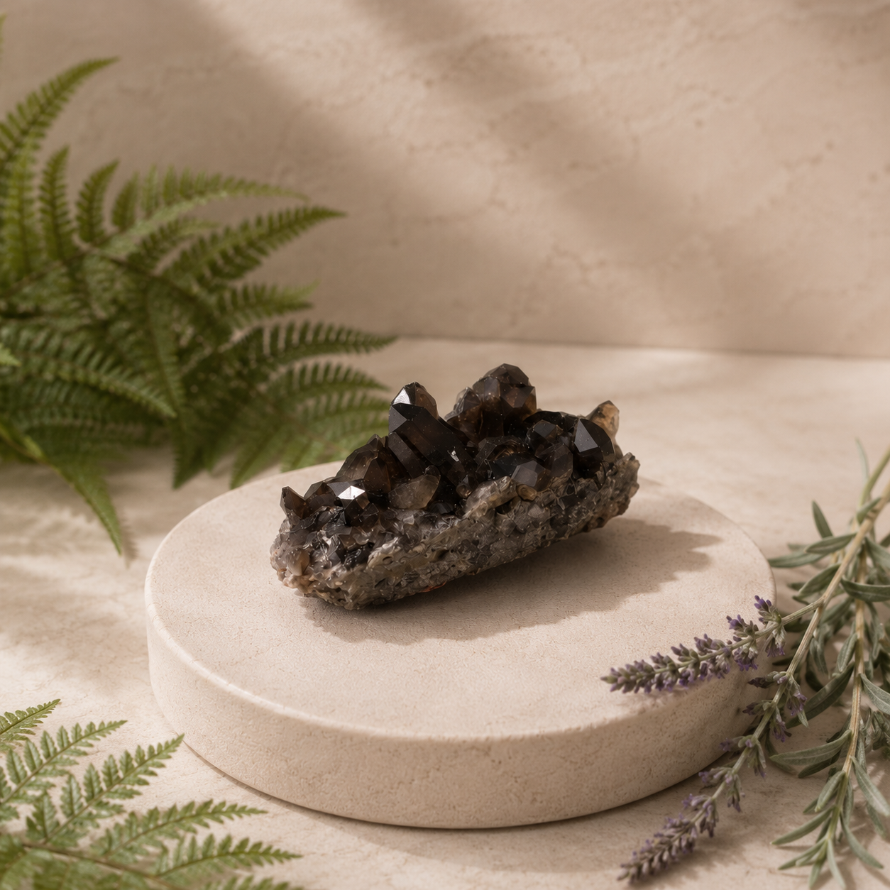 Raw Smoky Quartz Cluster | Charged