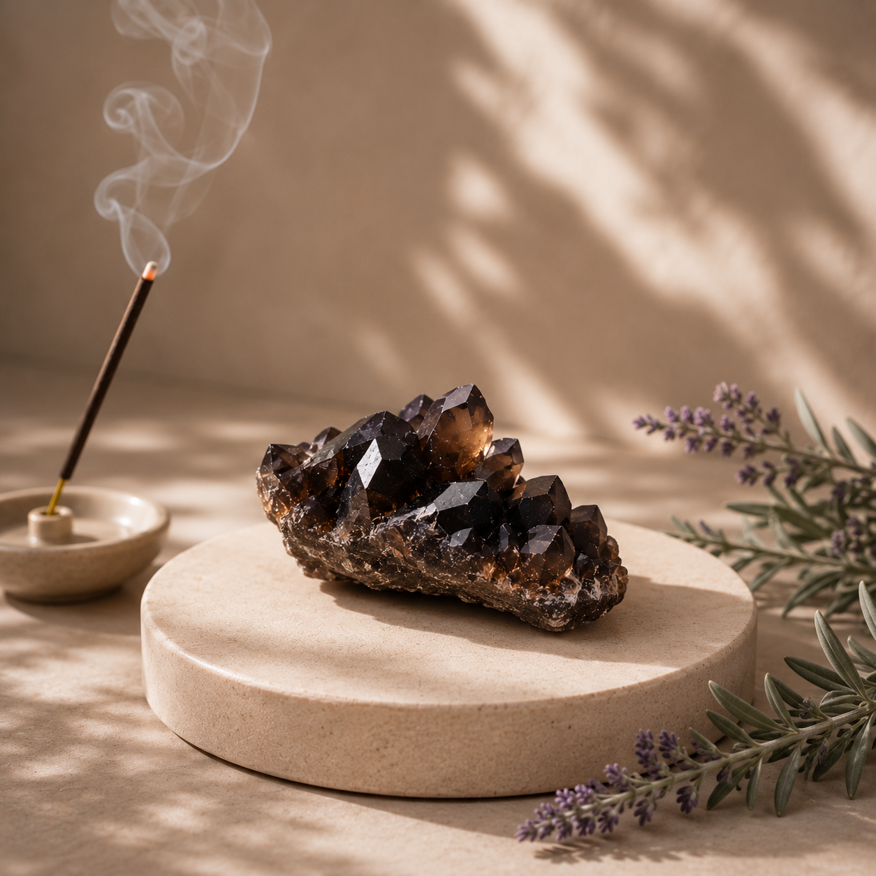 Raw Smoky Quartz Cluster | Charged