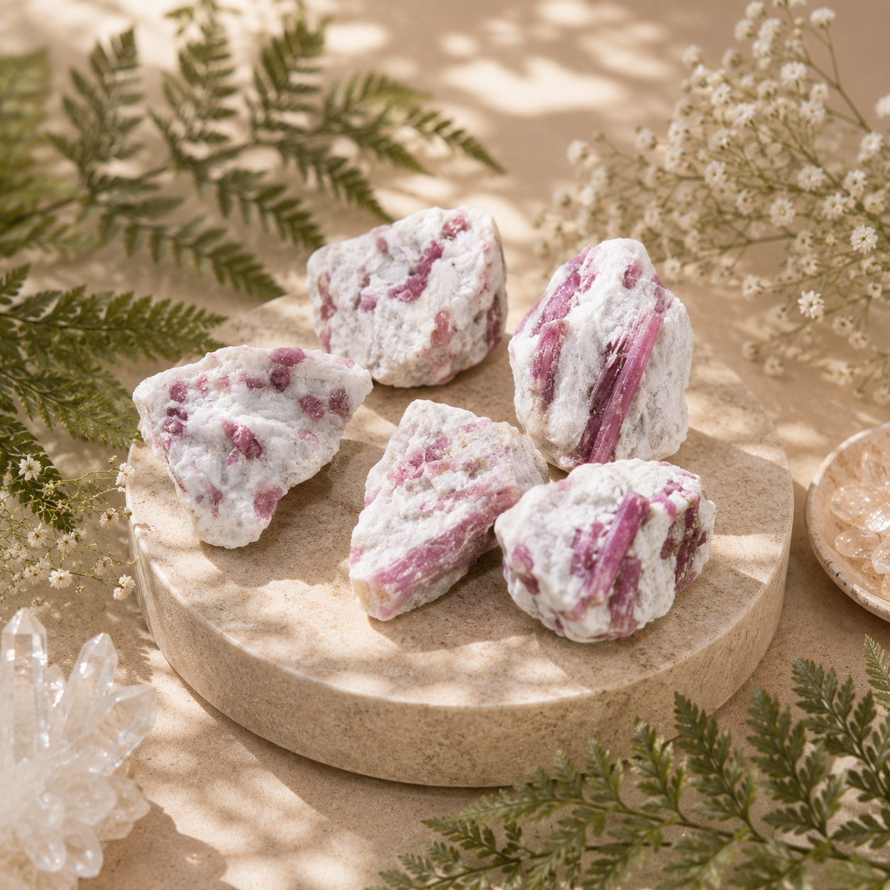 Pink Tourmaline Raw Crystal | Charged
