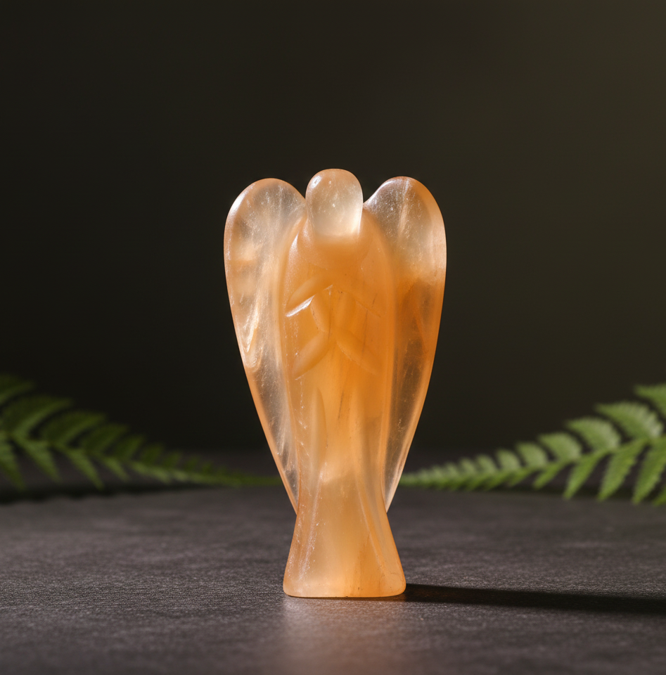 Orange Selenite Angel | Charged