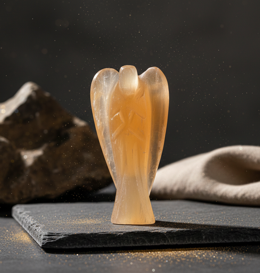 Orange Selenite Angel | Charged