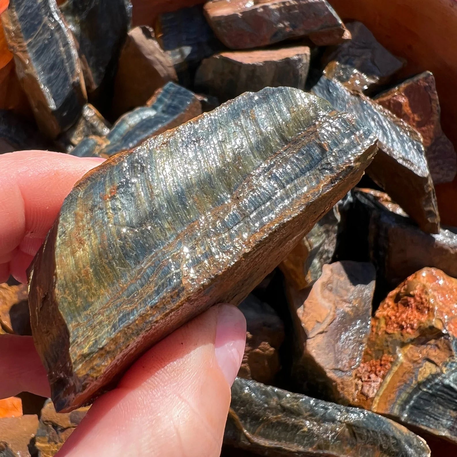 Raw Blue Tiger's Eye | Charged